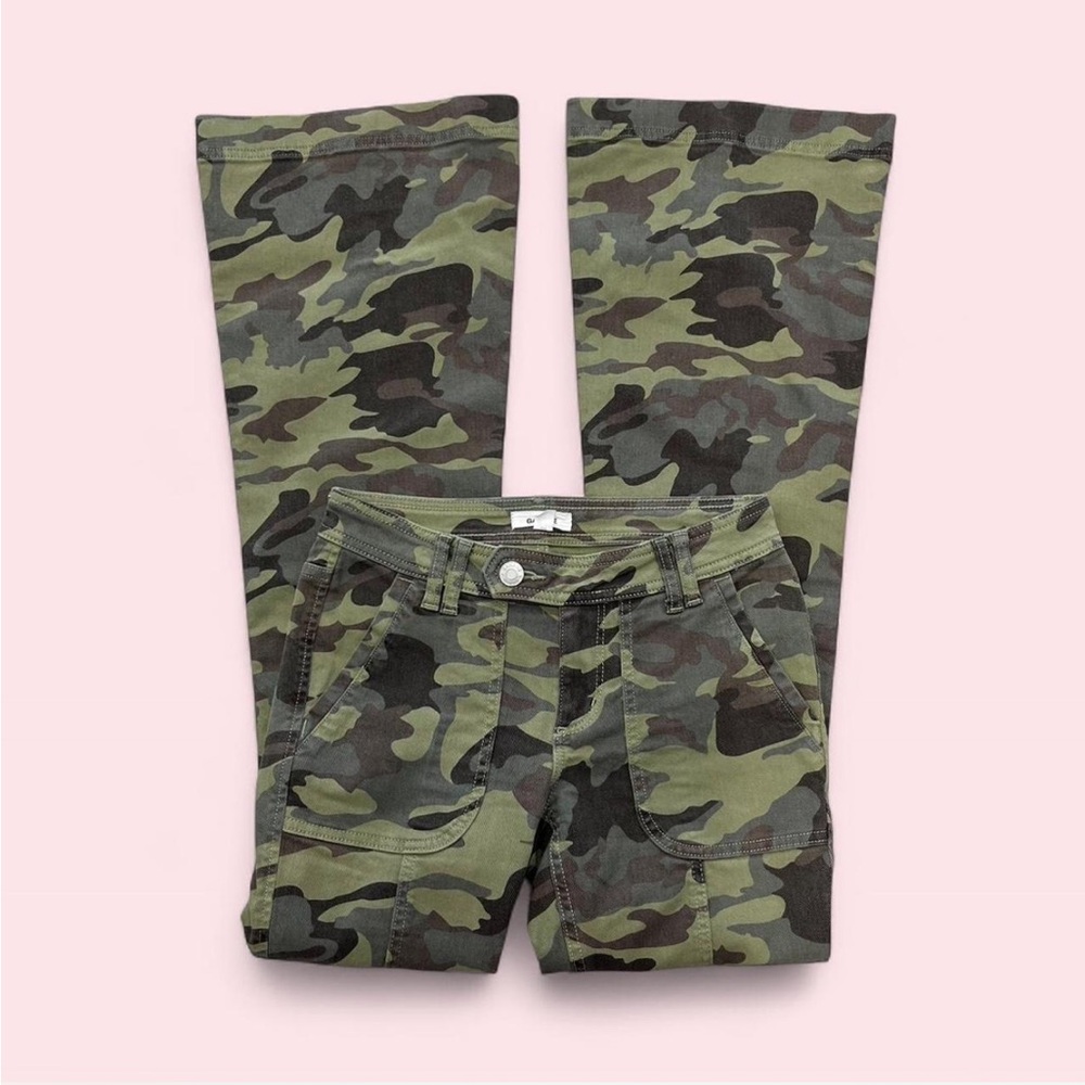 Garage Camo Low Rise Flare Jeans